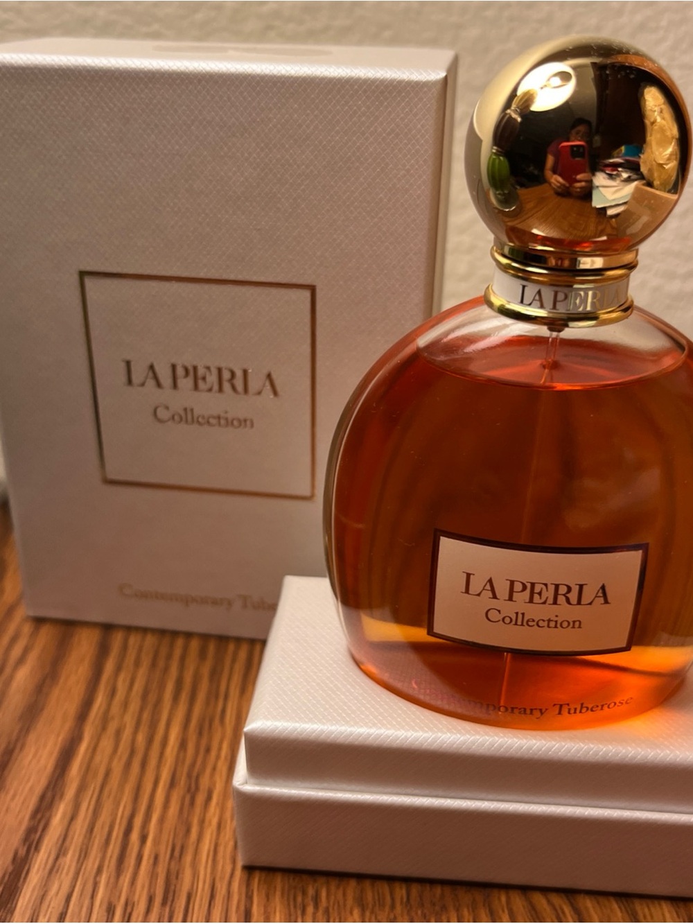 La Perla Amber and Gold Perfume Bottle